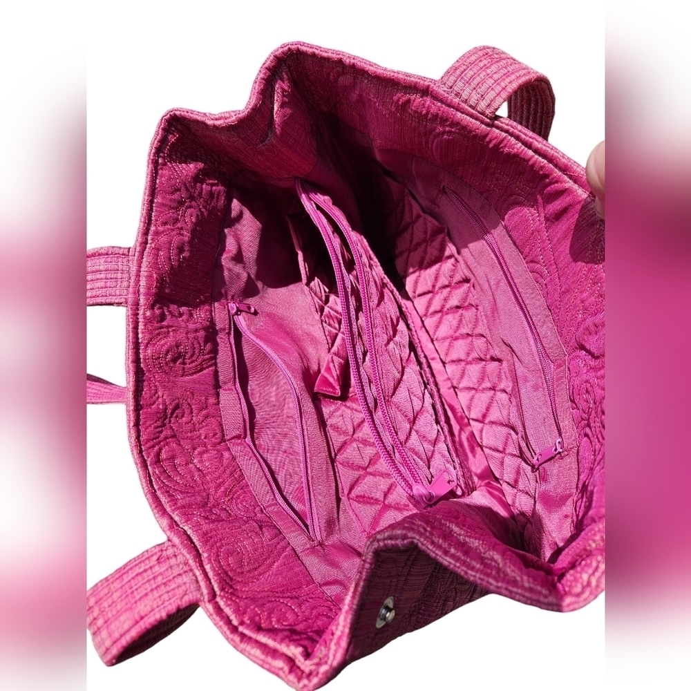 Donna Sharp Raspberry Quilted Bag - image 8